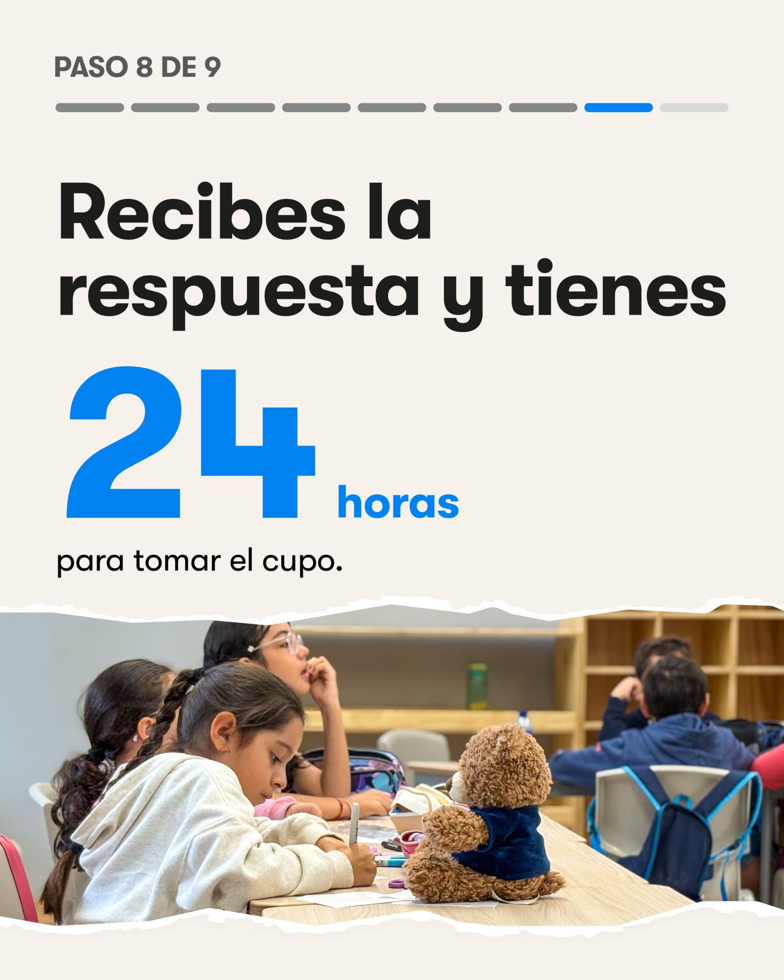 Paso 8 de 9. Recibes la respuesta y tienes 24 horas para tomar el cupo.